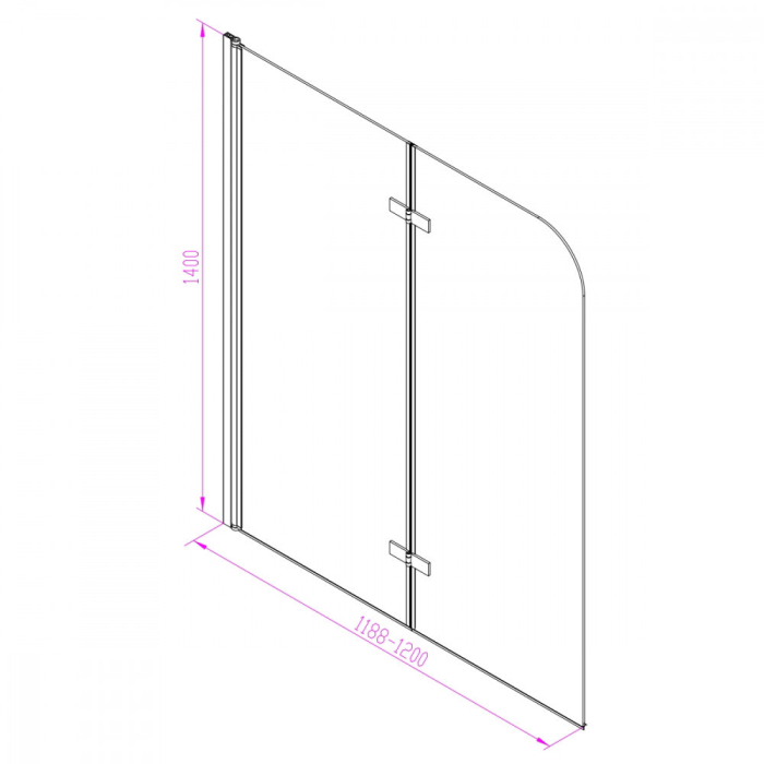 Leziter Paravan de cadă Alor 120x140 cm negru [3]