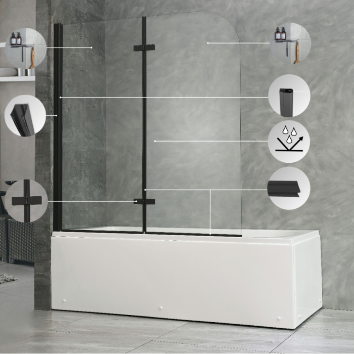 Leziter Paravan de cadă Alor 120x140 cm negru [6]