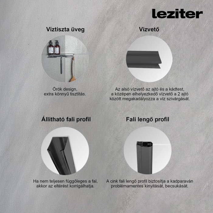 Leziter Paravan de cadă Eva 70x140 cm negru [4]