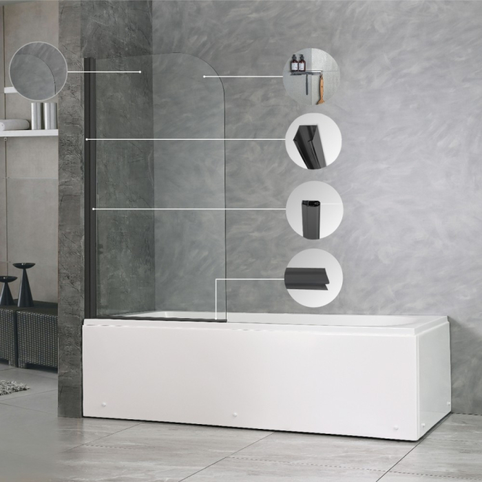 Leziter Paravan de cadă Eva 70x140 cm negru [5]