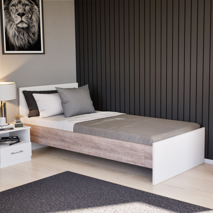 Leziter Pat single Miami 90x200 cm alb-stejar York [2]