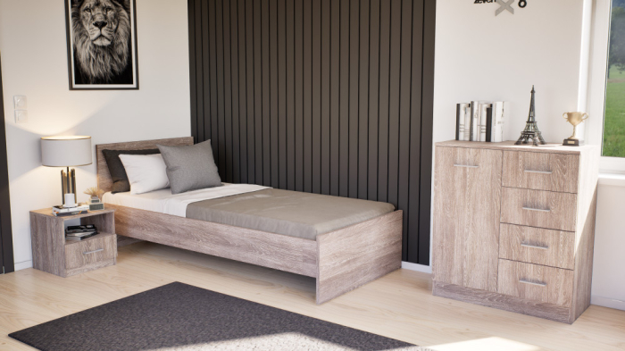 Leziter Pat single Miami 90x200 cm stejar York-stejar York [2]