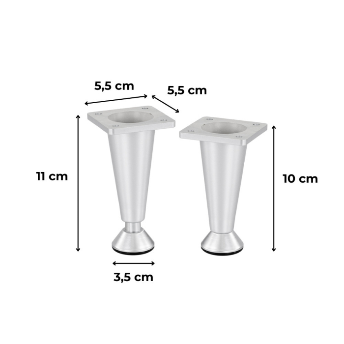 Leziter Picior de mobilă argintiu 10x5,5x5,5 cm [3]