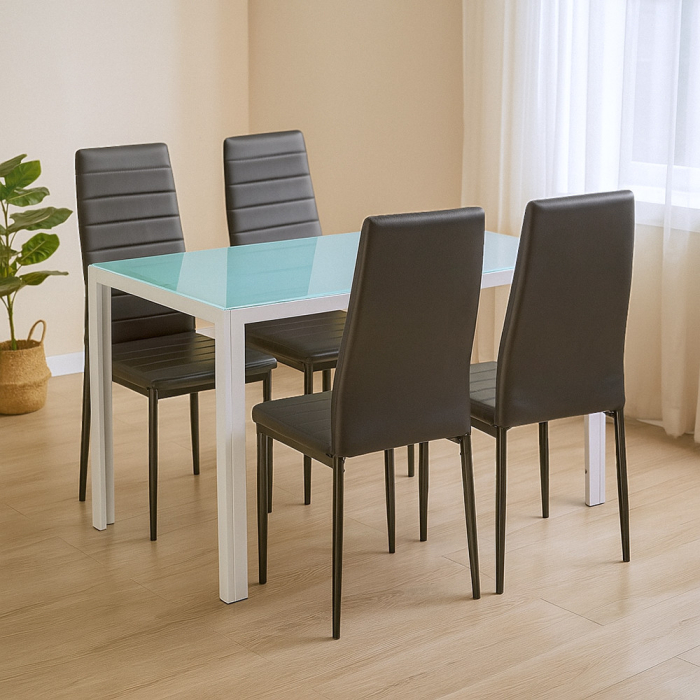 Leziter Portland 4+1 set de sufragerie negru [2]