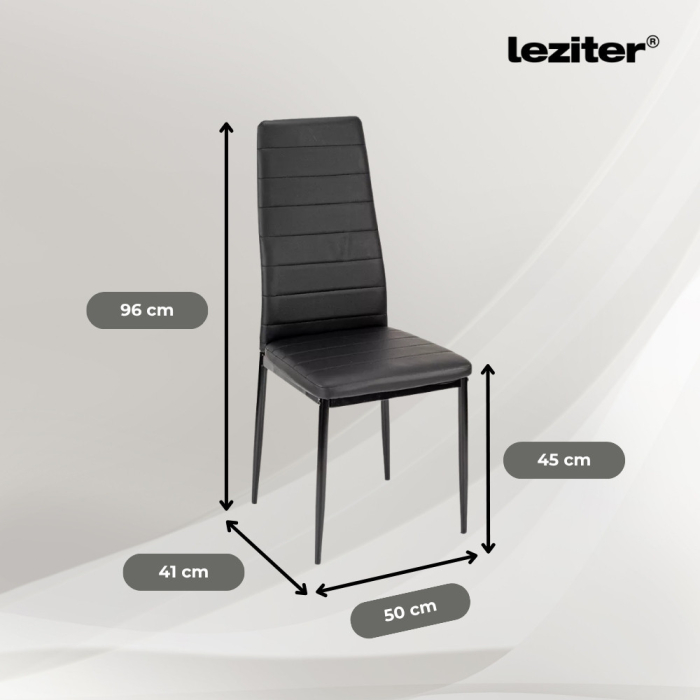 Leziter Portland 4+1 set de sufragerie negru [4]