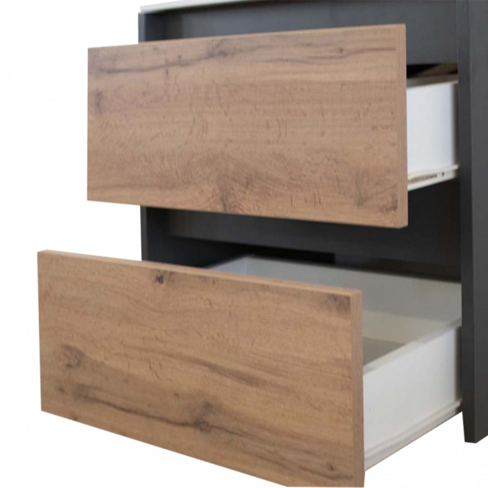Leziter Porto 60 mobilier de baie inferior cu chiuvetă în antracit țară stejar [4]