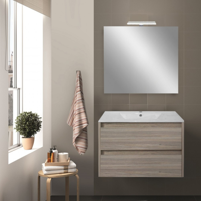 Leziter Porto Prime 80 mobilier de baie complet în nisip roșu [6]