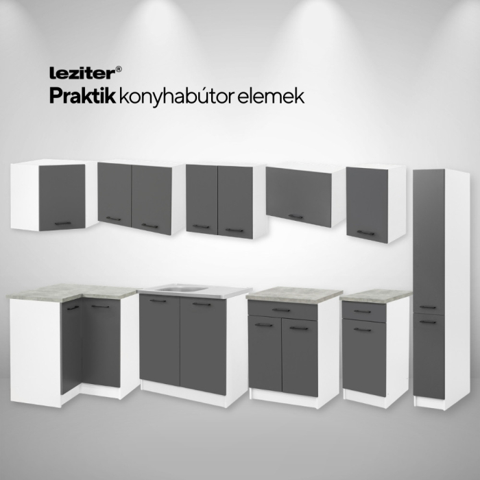 Leziter Praktik 30 dulap debara 2 uși, alb-antracit [4]