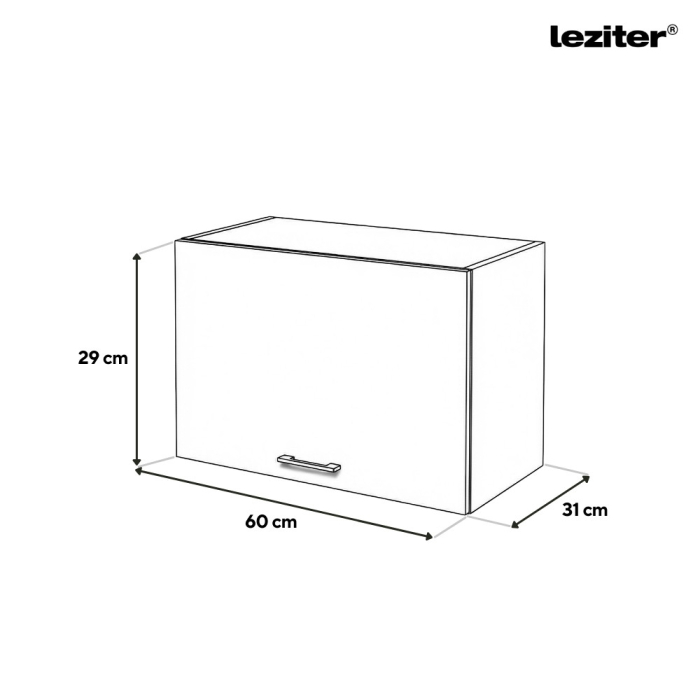 Leziter Praktik 60 unitate de perete cu 1 ușă de deschidere, stejar alb-sonoma [2]