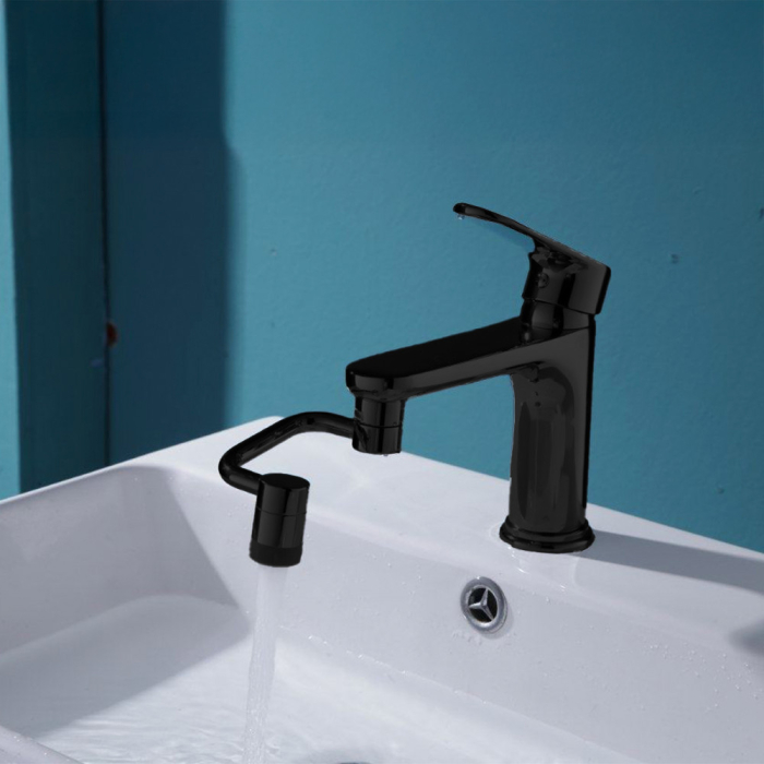 Leziter Extensie flexibilă pivotantă pentru robinet negru [2]