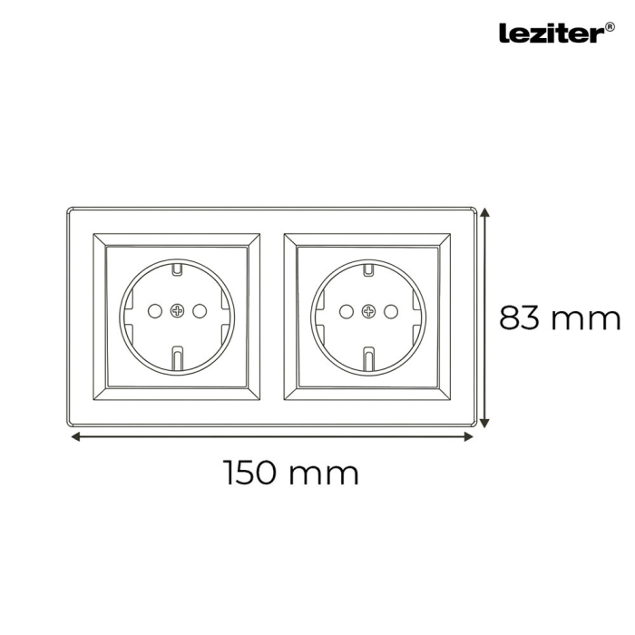 Leziter Priză dublă Nova cu cadru alb [3]