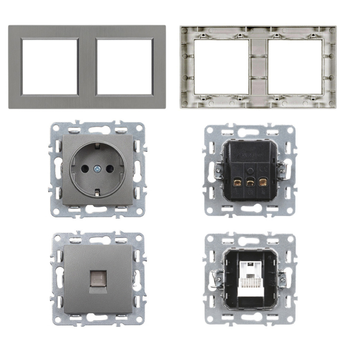 Leziter Priză Nova 16A 250V UTP cu cadru gri [5]