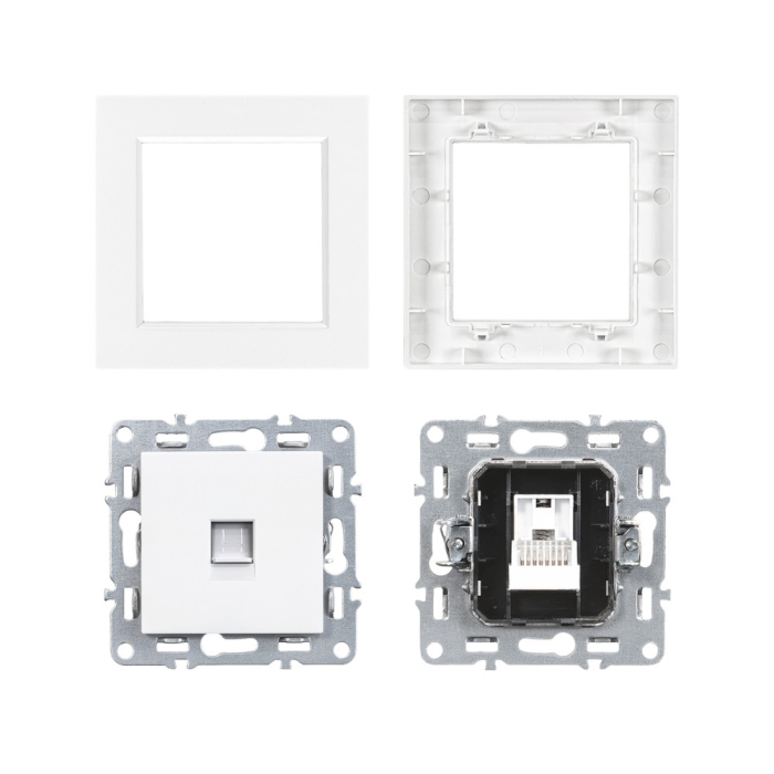 Leziter Priză Nova UTP RJA-45 cu cadru alb [4]