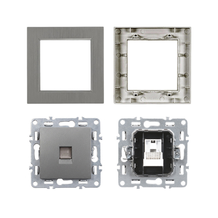 Leziter Priză Nova UTP RJA-45 cu cadru gri [4]