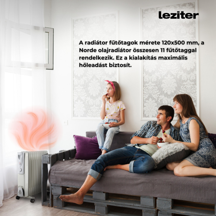 Leziter Radiator cu ulei Norde, format din 11 piese, 1000W/1500W/2500W [5]