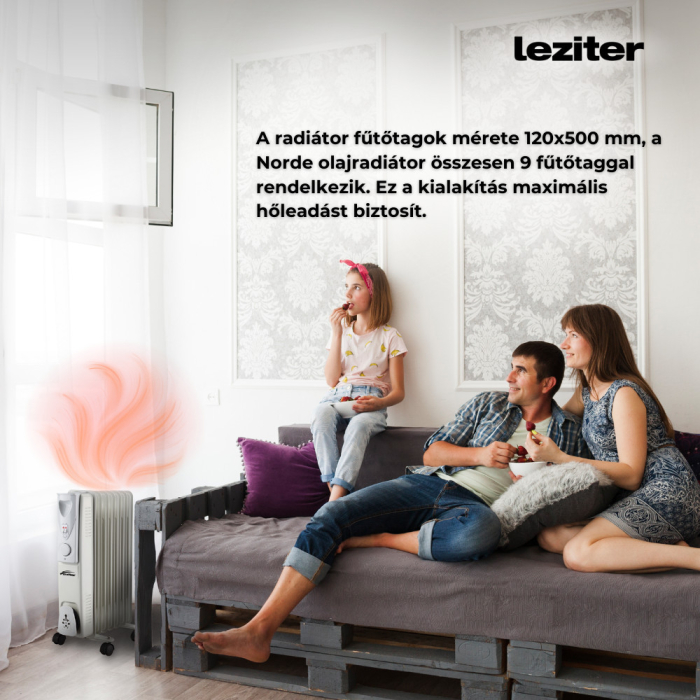 Leziter Radiator cu ulei Norde, format din 7 piese, 600W/900W/1500W [6]
