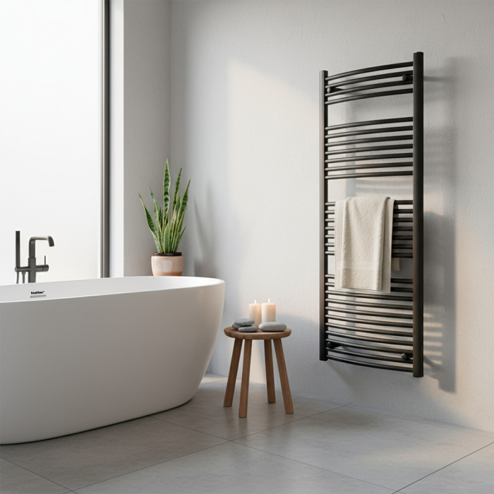 Leziter Radiator curbat pentru uscător de prosoape 1400x600 mm negru [2]