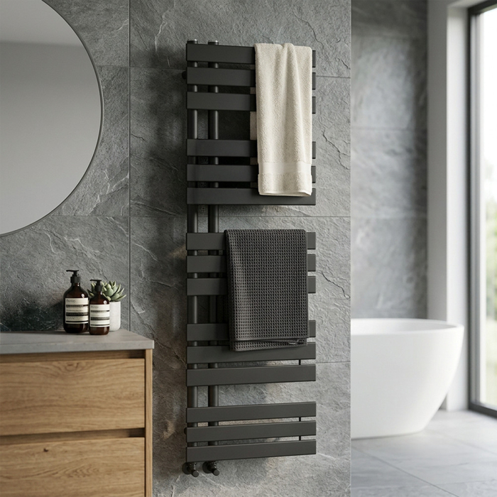 Leziter Radiator pentru prosoape Solaro Design, 1400x500 mm, negru [2]