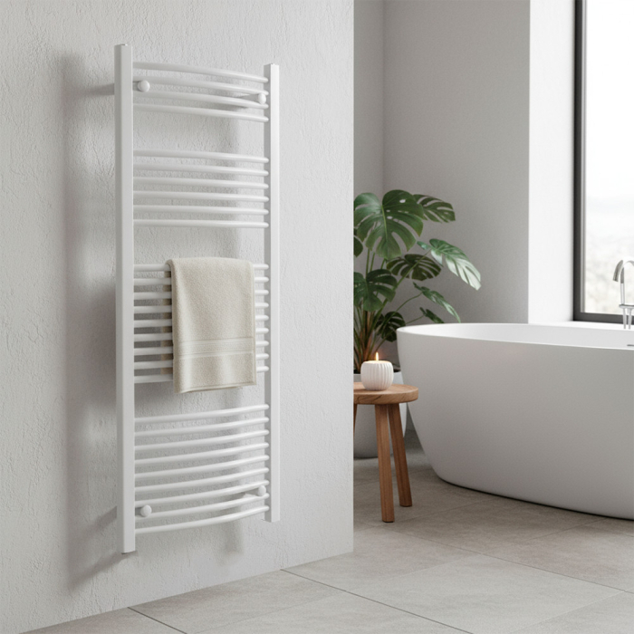 Leziter Radiator uscător de prosoape curbat 1400x600 mm alb [2]
