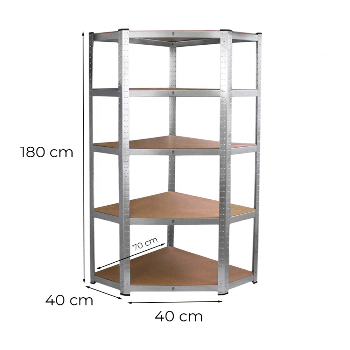 Leziter Raft de colț pentru sarcini grele 180x70x40-40 cm 175 kg crom [3]