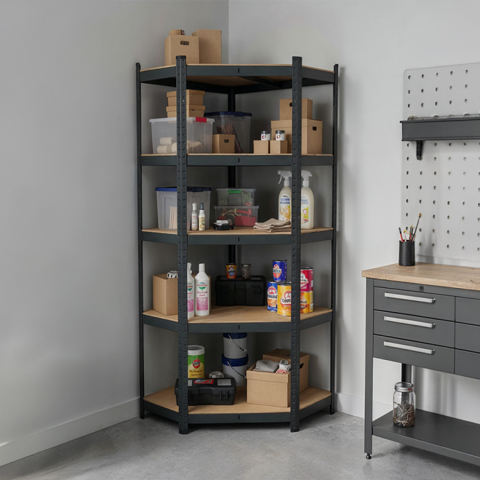 Leziter Raft de colț pentru sarcini grele 180x70x40-40 cm 175 kg negru [2]