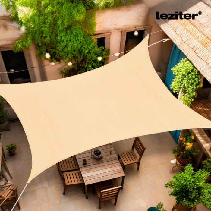 Leziter Rana Sun sail dreptunghiular 4x5 m bej [2]