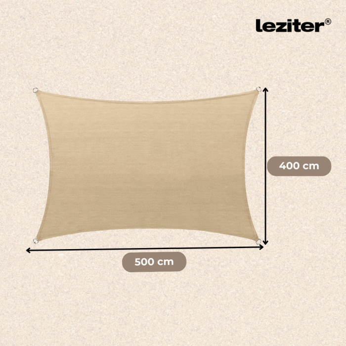 Leziter Rana Sun sail dreptunghiular 4x5 m bej [3]