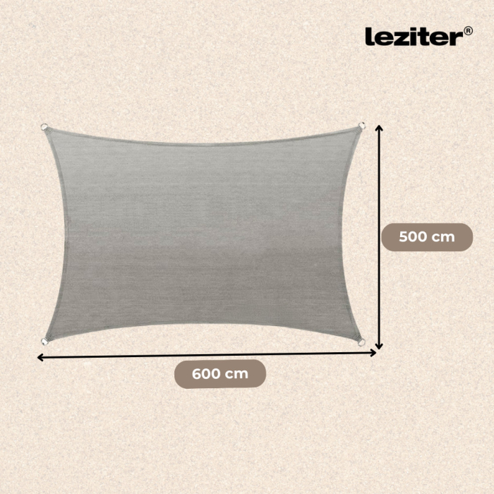 Leziter Rana Sun sail dreptunghiular 5x6 m gri [3]