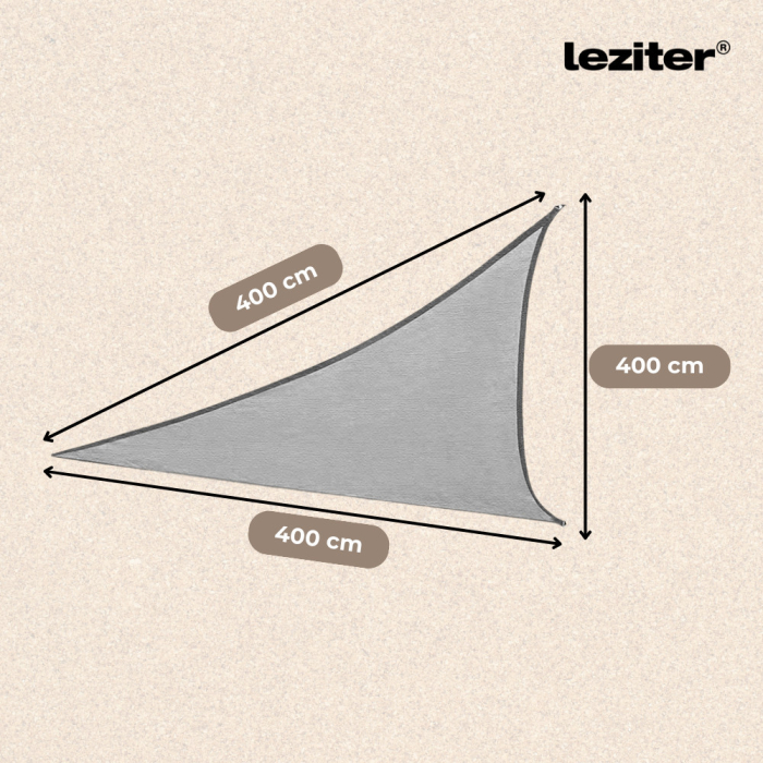 Leziter Rana Sun sail triunghiular 4x4x4 m gri [3]
