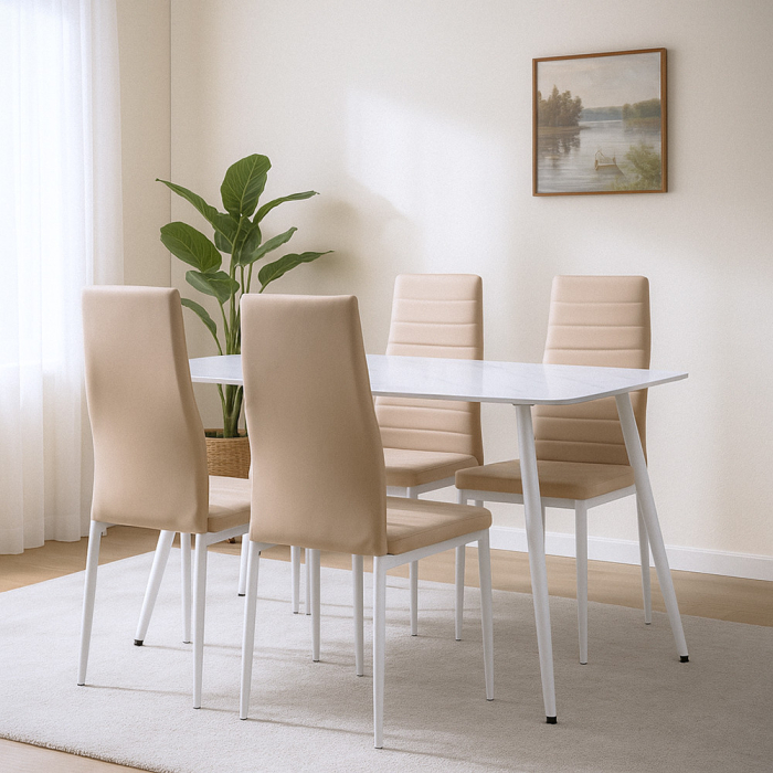 Leziter Renton 4+1 set de luat masa bej-gri [2]