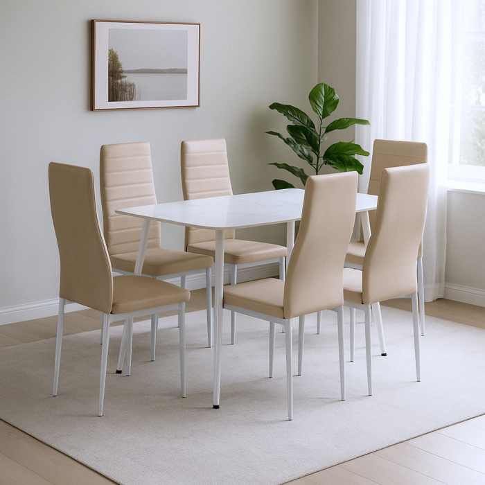 Leziter Renton 6+1 set de luat masa bej-gri [2]