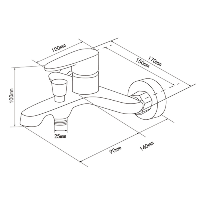 Leziter Robinet de umplere a băii Colly negru [3]
