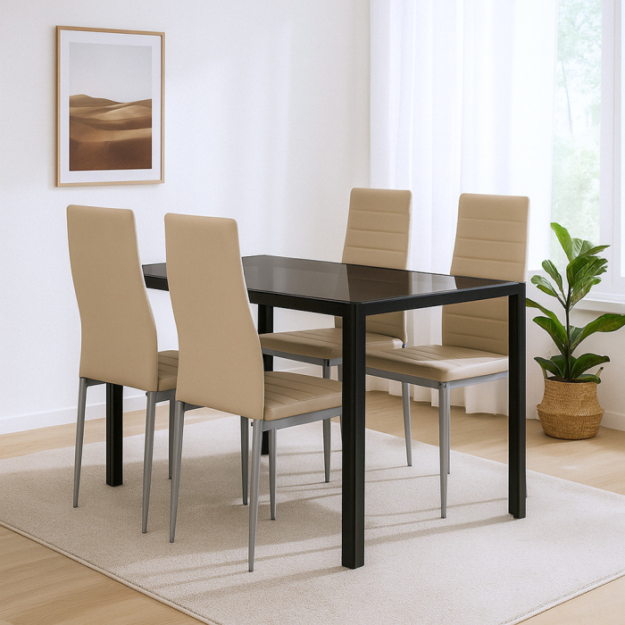 Leziter Rowan 4+1 set de luat masa bej-gri [2]