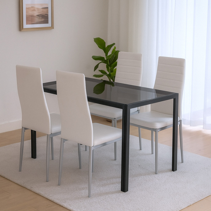 Leziter Rowan 4+1 set de sufragerie alb-gri [2]