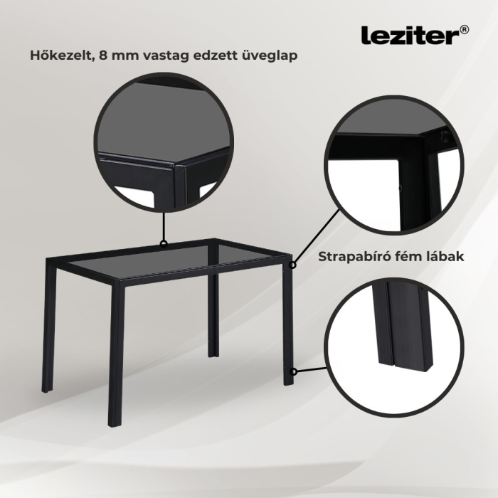 Leziter Rowan 4+1 set de sufragerie alb-negru [5]