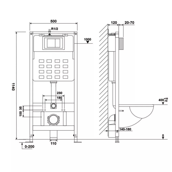 Leziter Roya Tina 82B set rezervor de toaletă de perete [3]