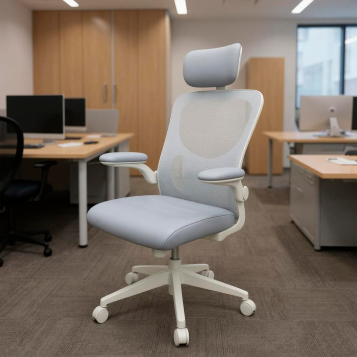 Leziter Scaun de birou ergonomic Flexo cu suport lombar, alb [2]