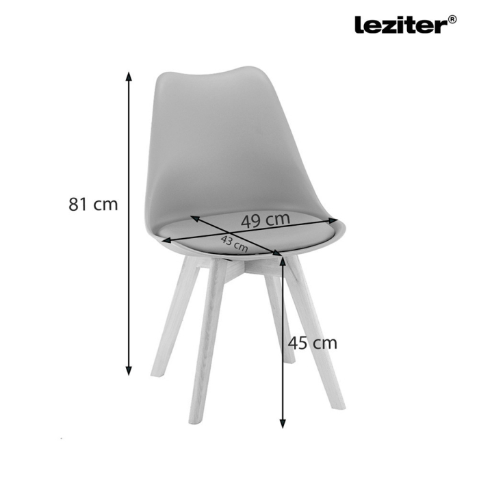 Leziter Scaun de dining Silla în gri [3]