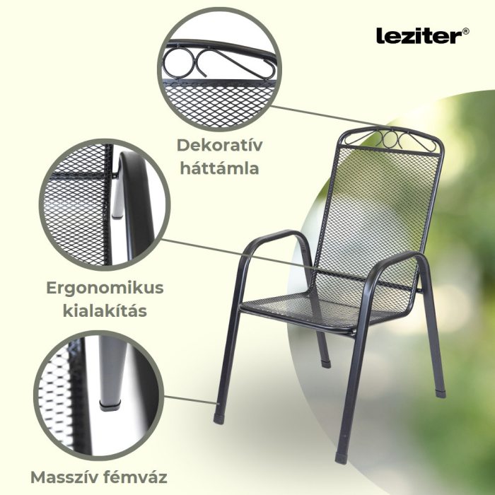 Leziter Scaun de grădină din metal Melfi antracit [4]