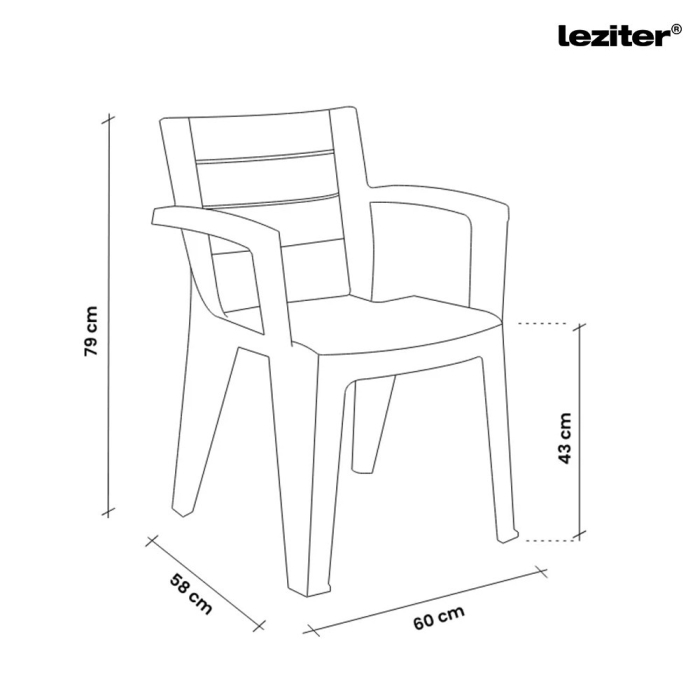 Leziter Scaun de grădină din plastic Milla cappuccino [3]
