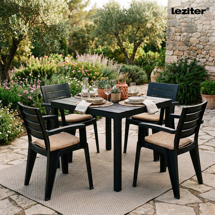 Leziter Scaun de grădină din plastic Milla grafit [2]