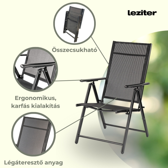 Leziter Scaun de grădină pliabil Lugo cu cadru metalic [3]