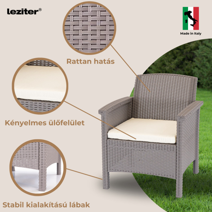 Leziter Scaun de grădină Venus din plastic cappuccino [4]