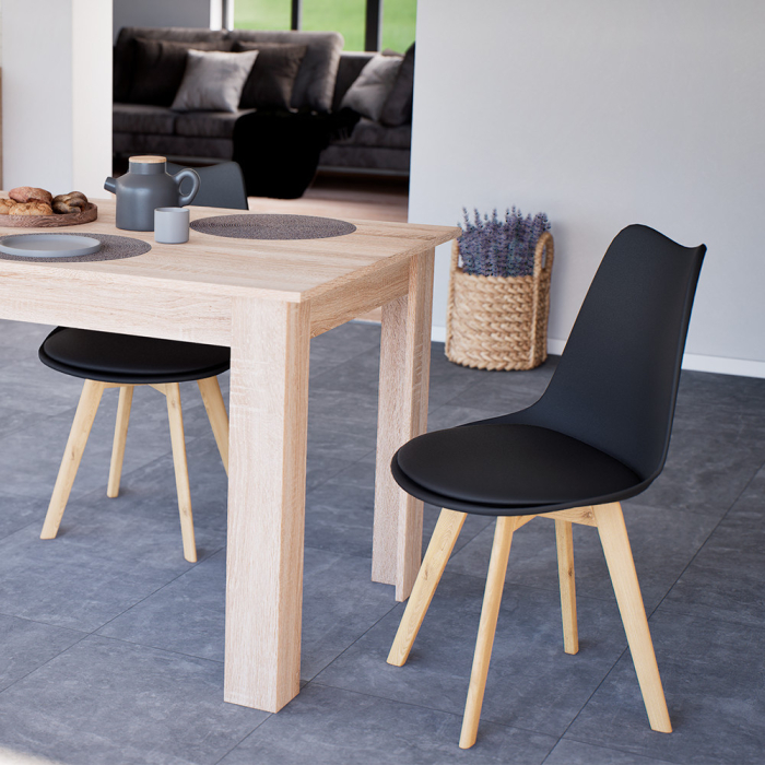 Leziter Scaun de masă Silla, 4 piese, negru [2]