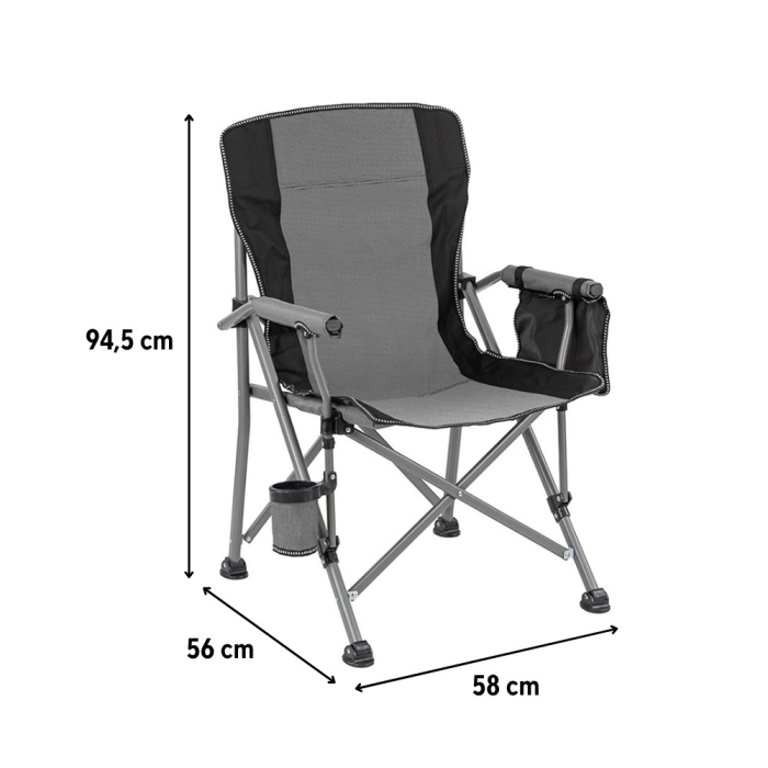 Leziter Scaun de pescuit Leziter Comfort Plus cu braț și suport pentru pahare gri [3]