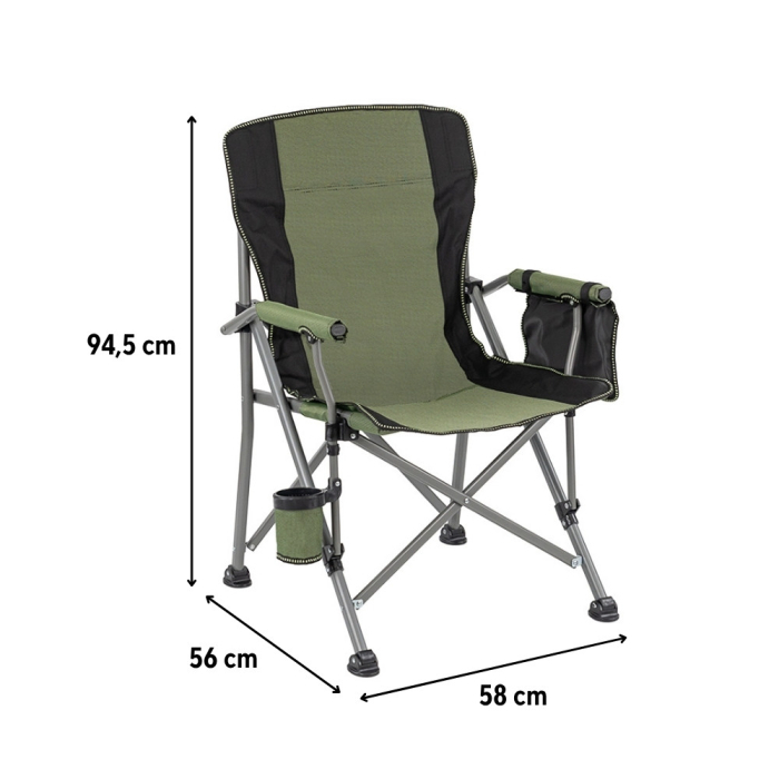 Leziter Scaun de pescuit Leziter Comfort Plus cu cotieră și suport pentru pahare verzi [3]