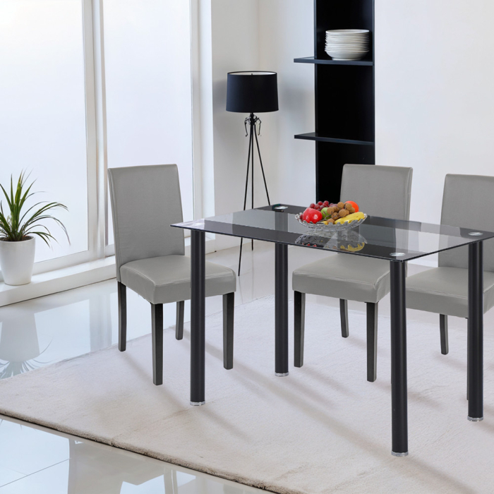 Leziter Scaun de sufragerie din piele Kelly, gri [2]