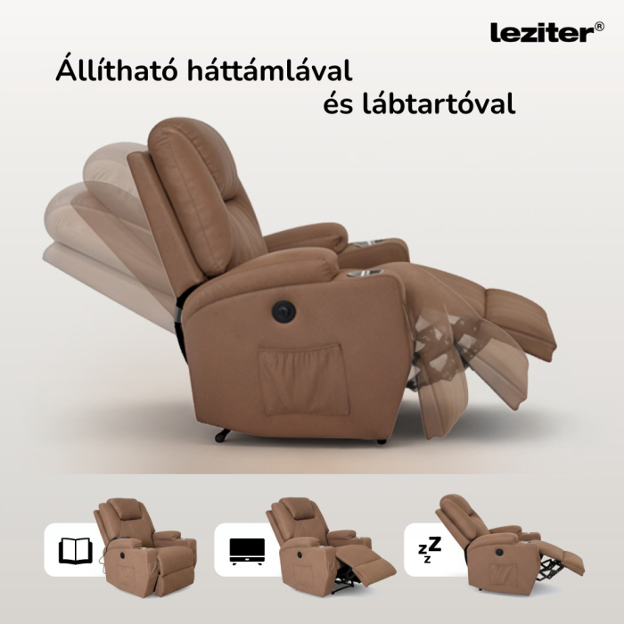 Leziter Scaun electric de masaj Relaxa balansoar și pivotant [5]