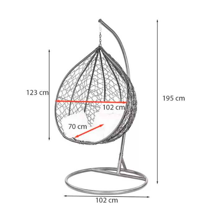 Leziter Scaun hamac Havana alb-maro [3]