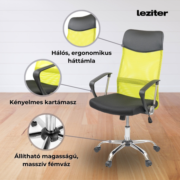Leziter Scaun pivotant ergonomic de birou Fit, verde [3]
